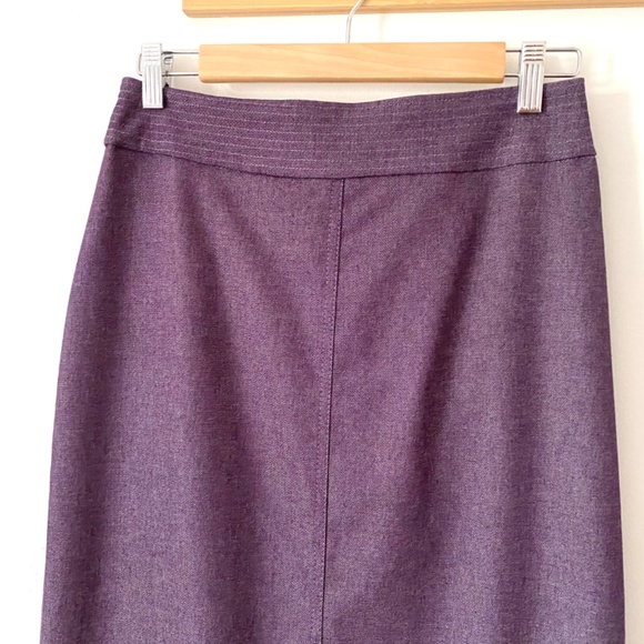 1980’s Long Purple Denim Skirt, Cotton Maxi Modest Slim Skirt with Slit R W & Co - Picture 3 of 9